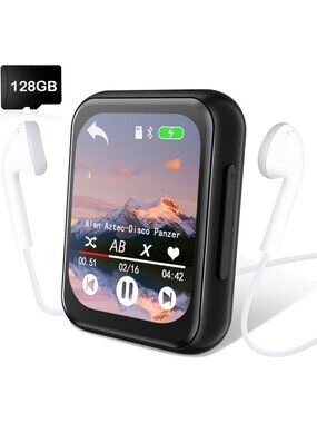 128GB Bluetooth MP3 Player, Portable Digital Music Player, HiFi Sound, Touch